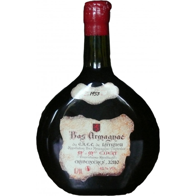 Armagnac millésimé de 1953,basquaise de 70cl, Gers, Bas-Armagnac